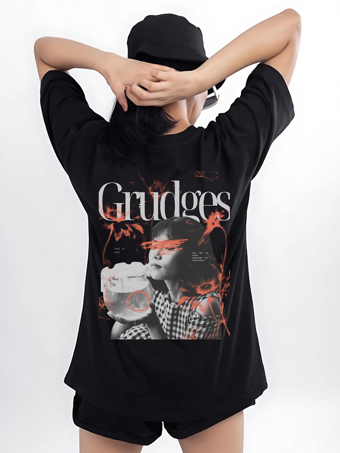 TheBTclub Unisex Oversized Typography Printed Drop-Shoulder Sleeves Pure Cotton T-Shirt