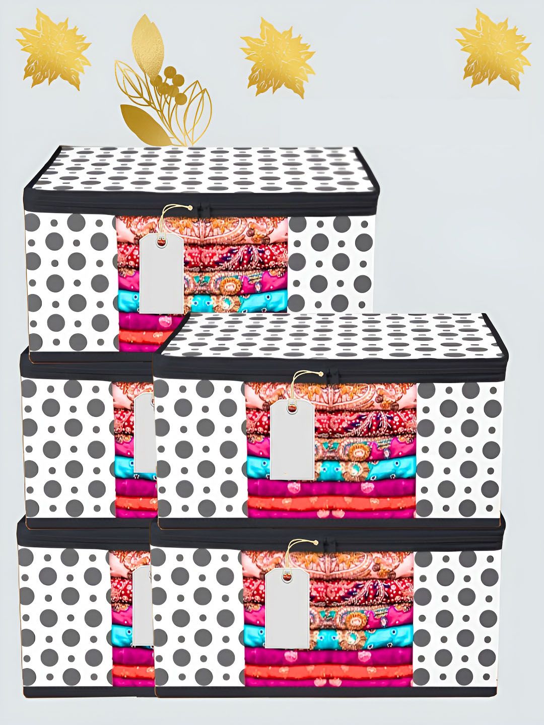 Ajabh Black & White 5 Pieces Printed Multi-Utility Organisers