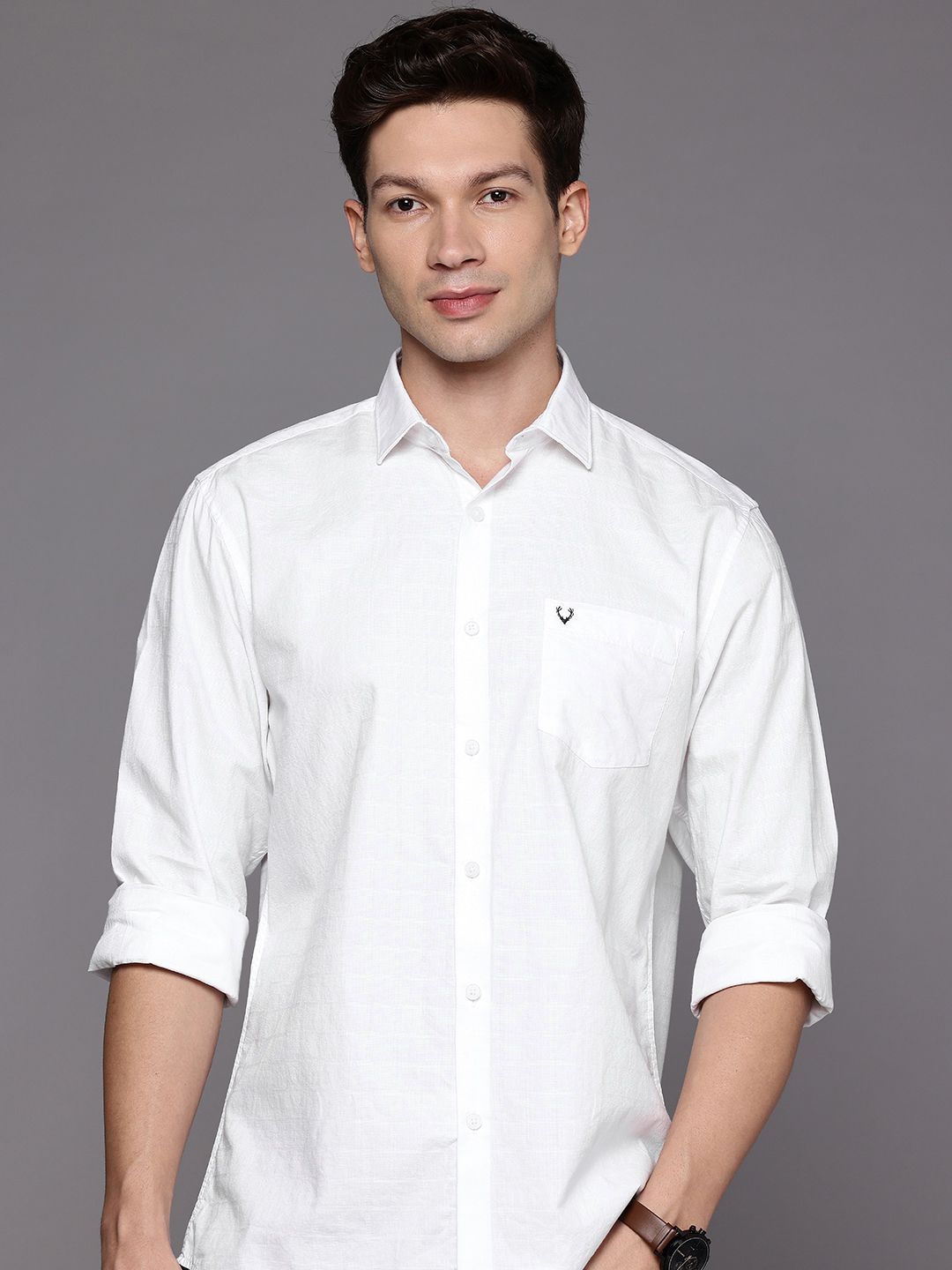 Allen Solly Pure Cotton Classic Fit Checked Casual Shirt