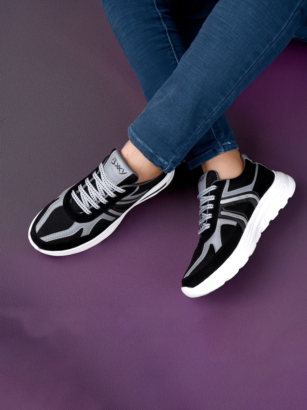 Bxxy Men Mesh Lace Ups Running Sports Shoes