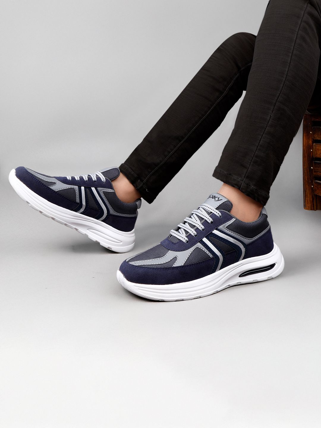 Bxxy Men Mesh Running Non-Marking Lace-Up Shoes