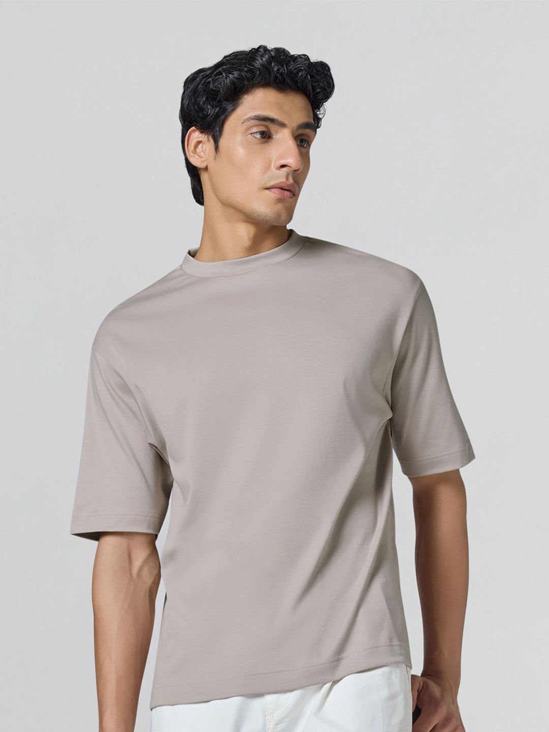Buy XYXX Men Solid Round Neck Cotton Oversized Lounge Tshirts