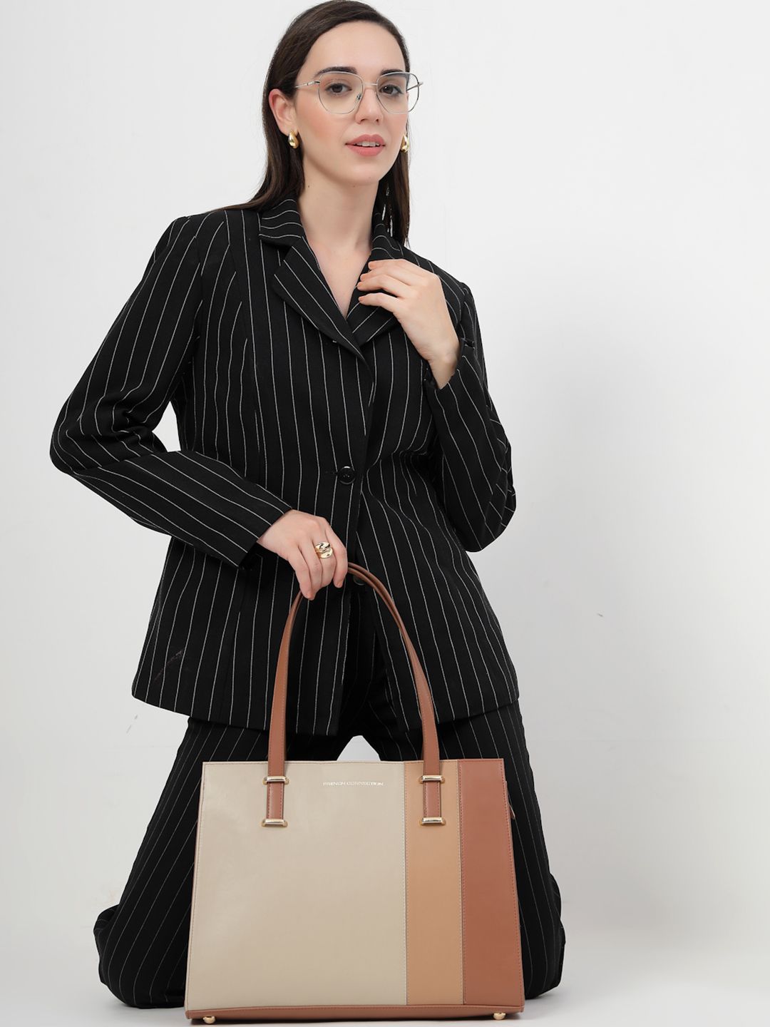 French Connection French Connection Women Colourblocked Structured Tote Bag