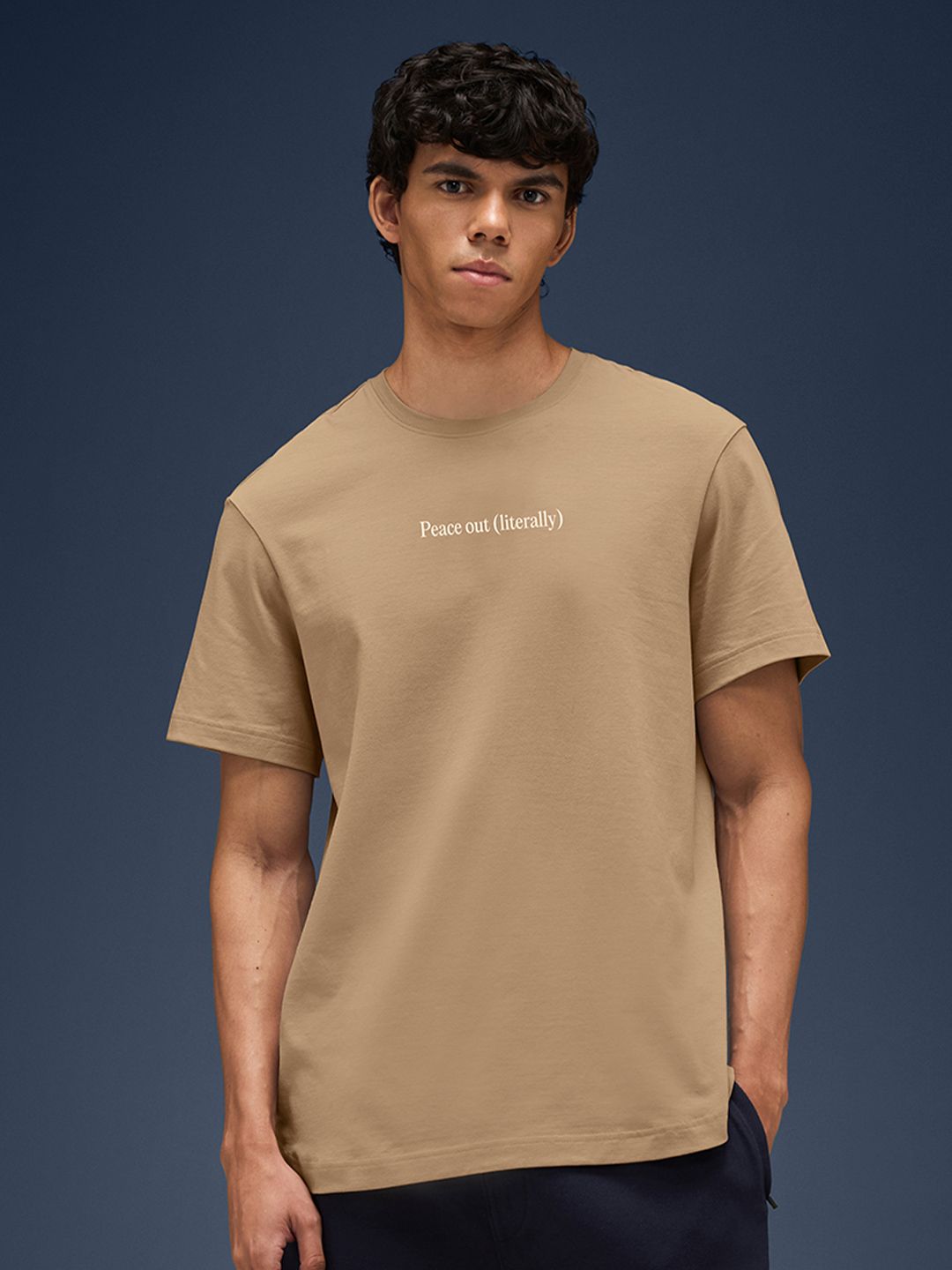 BOLDFIT Unisex Rapid-Dry Typography Printed Round Neck Oversized T-shirt