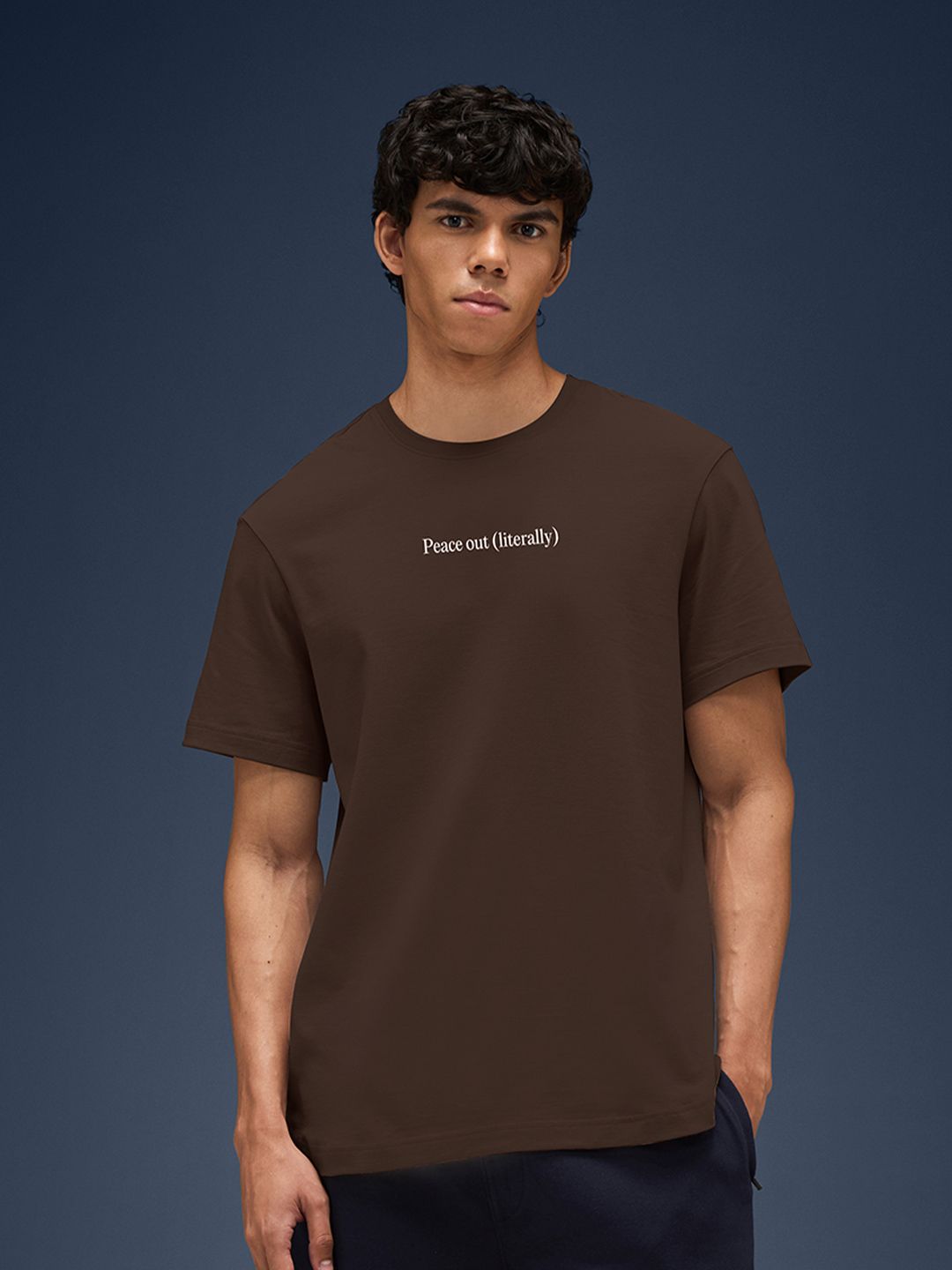 BOLDFIT Unisex Rapid-Dry Typography Printed Round Neck Oversized T-shirt