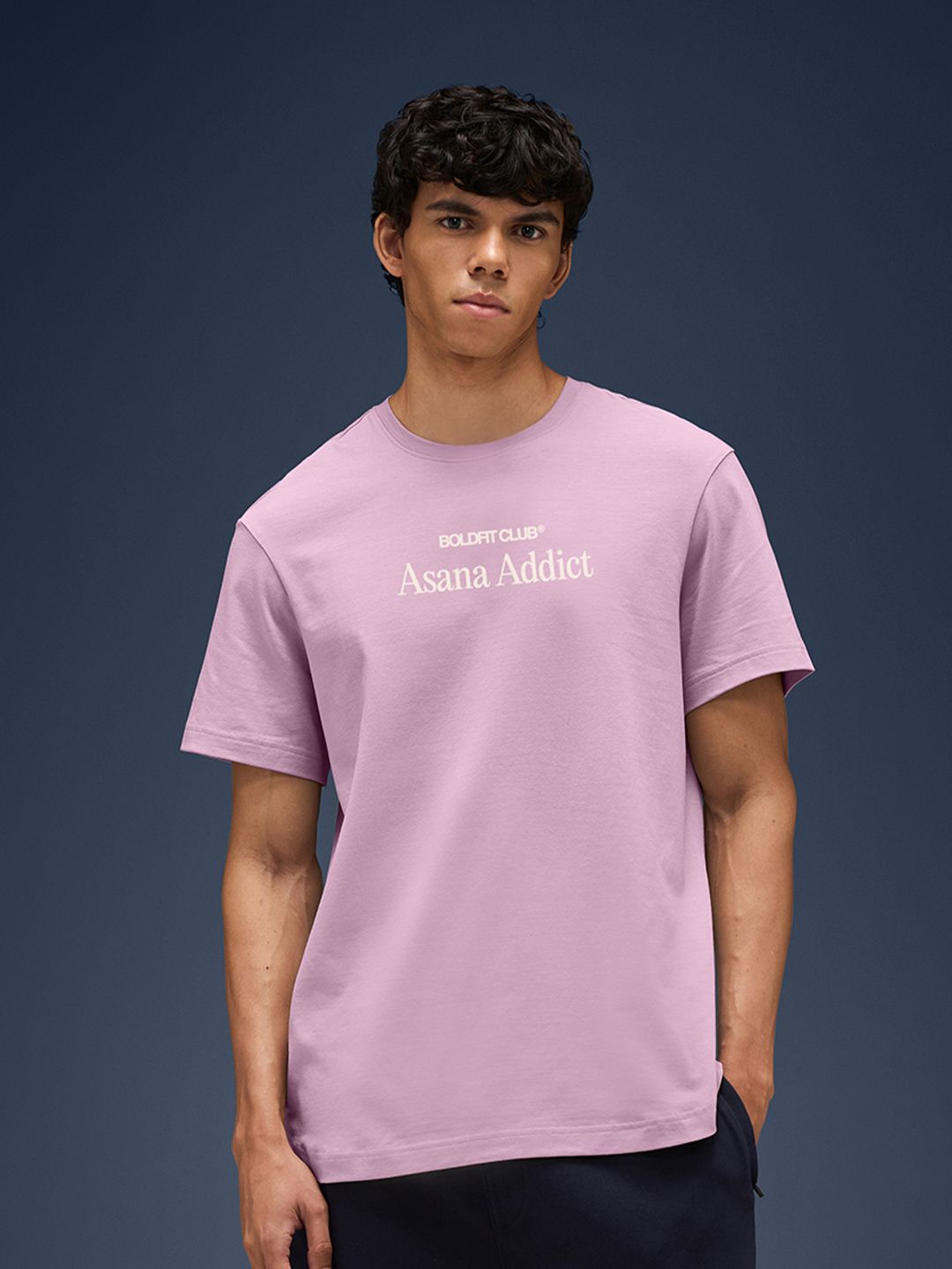 BOLDFIT Unisex Rapid-Dry Typography Printed Round Neck Oversized T-shirt