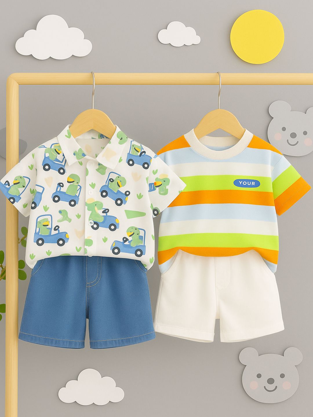 Googo Gaaga Boys Printed T-shirt with Shorts