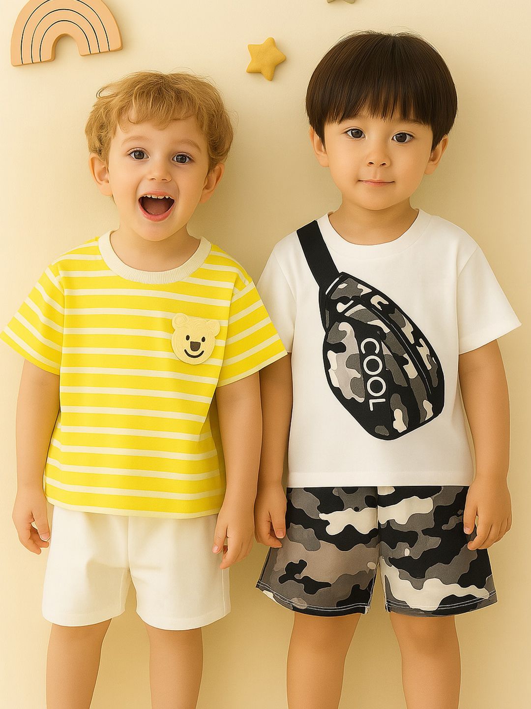 Googo Gaaga Boys Printed T-shirt with Shorts