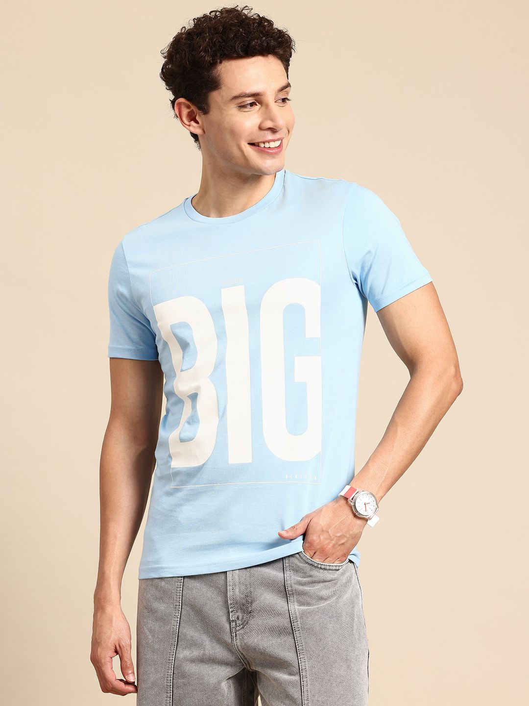 United Colors of Benetton Men Pure Cotton Printed T-shirt