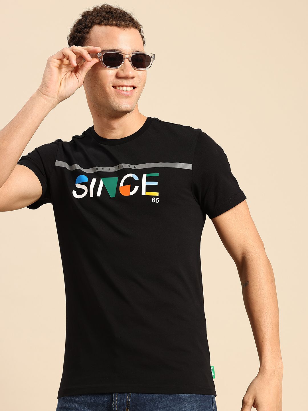 United Colors of Benetton Typography Printed Pure Cotton T-shirt