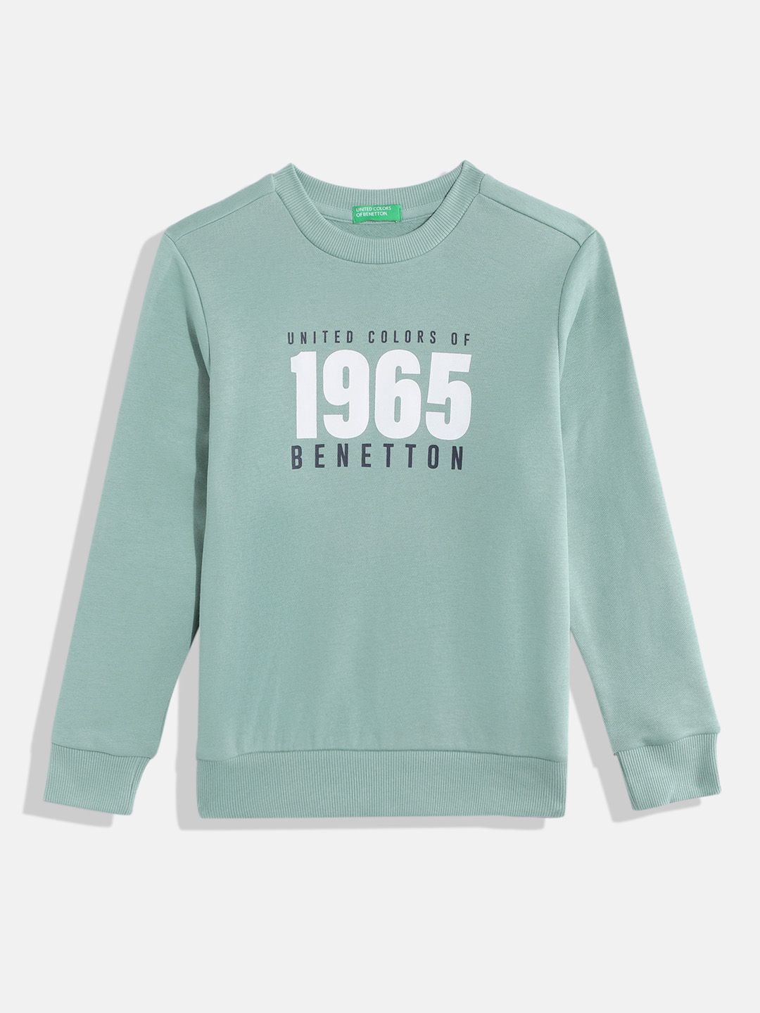 Soldes : Fille United Colors Of Benetton Maglia G/C M/L 3j68c10n2 Sweat Sans Capuche Sweat Vert Enfant