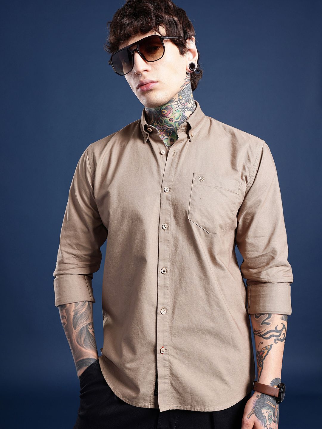 BS BLUE SQUAD Men Slim Fit Casual Shirt