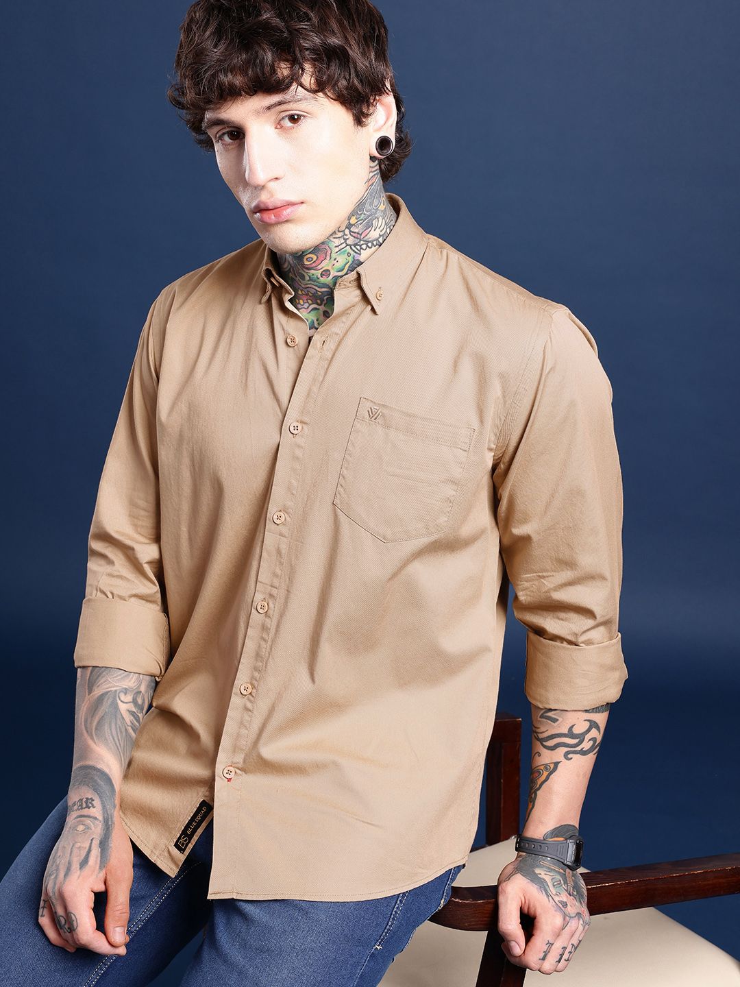 BS BLUE SQUAD Men Slim Fit Casual Shirt