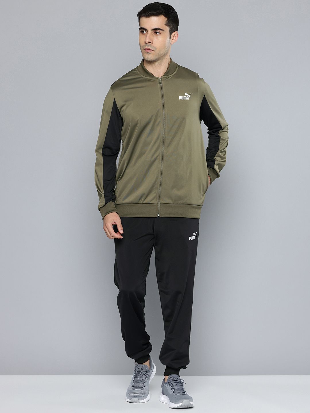 Puma Men Baseball-Inspired Mock Collar Tracksuits