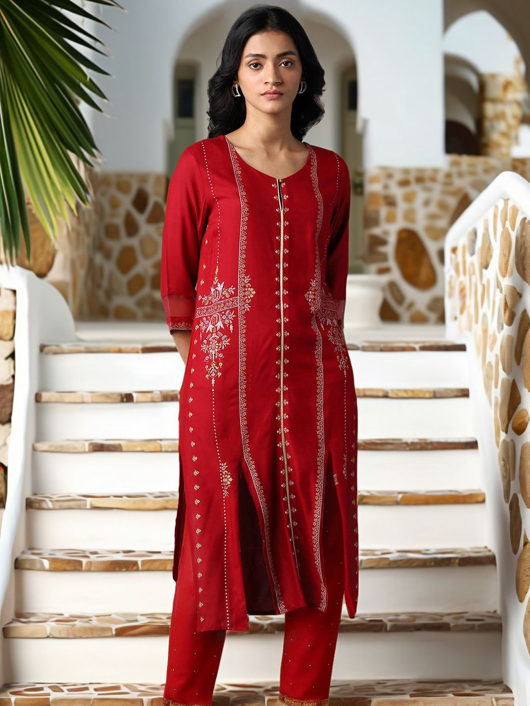W W Women Ethnic Motifs Printed Kurta with Trousers