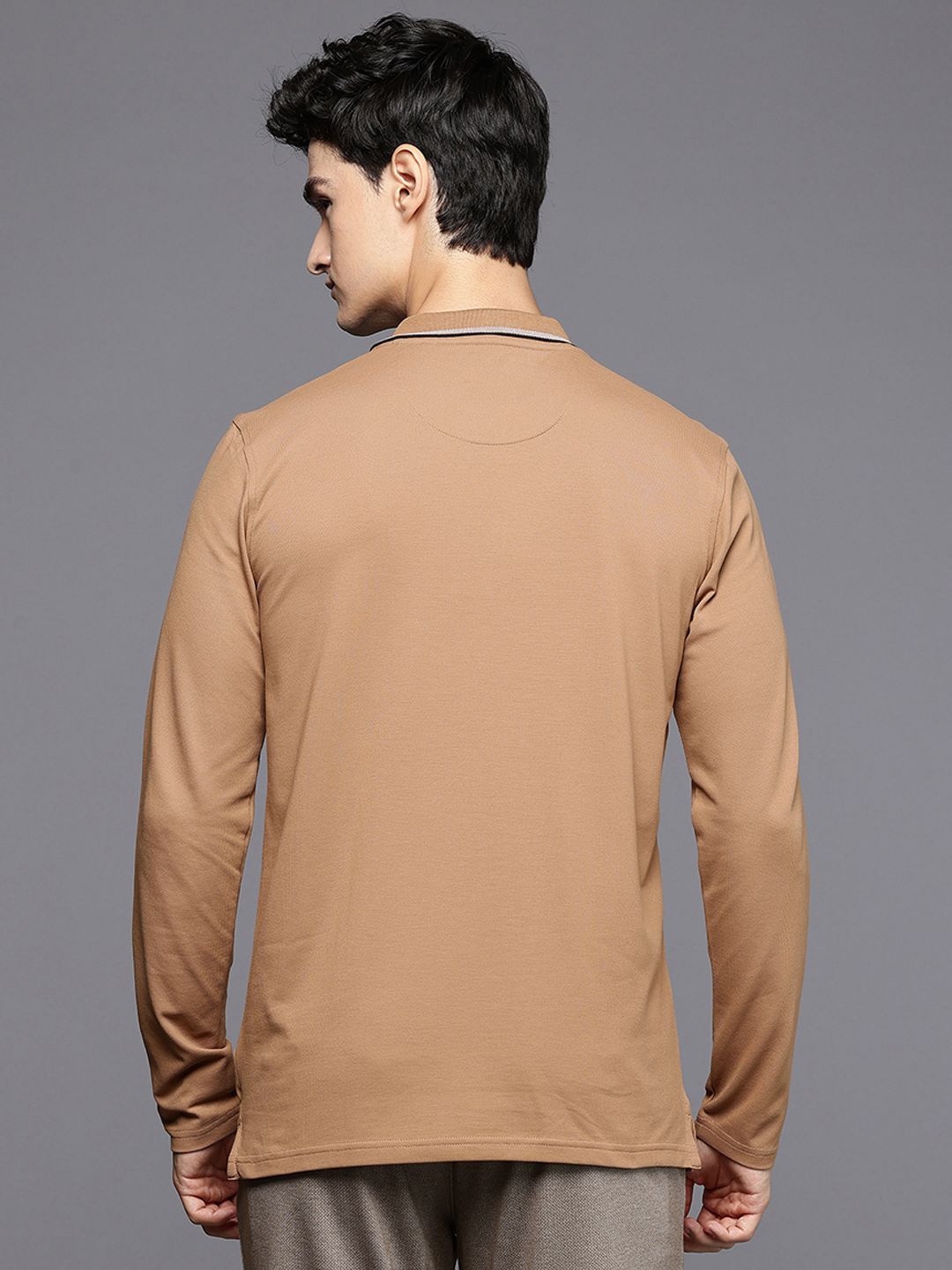 Buy Louis Philippe Long Sleeves Polo Collar Casual T-shirt