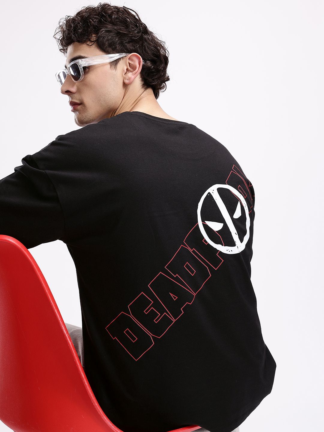 Kook N Keech Marvel Men Deadpool Printed Oversized Pure Cotton T-shirt