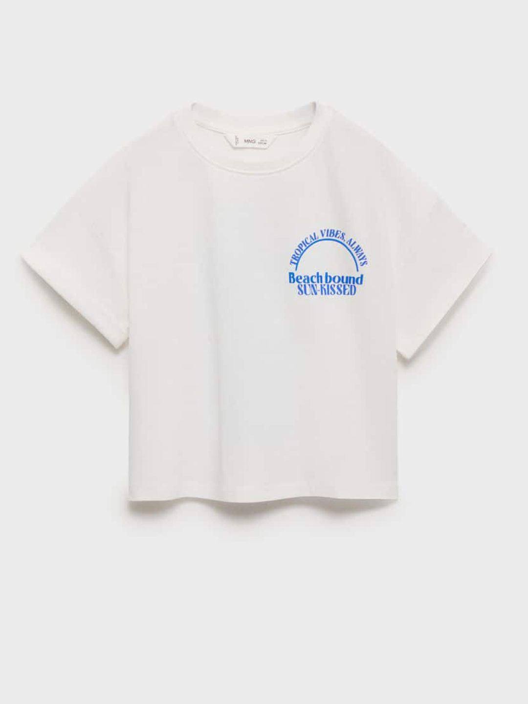 Mango Kids Girls Cotton Printed Detail T-shirt