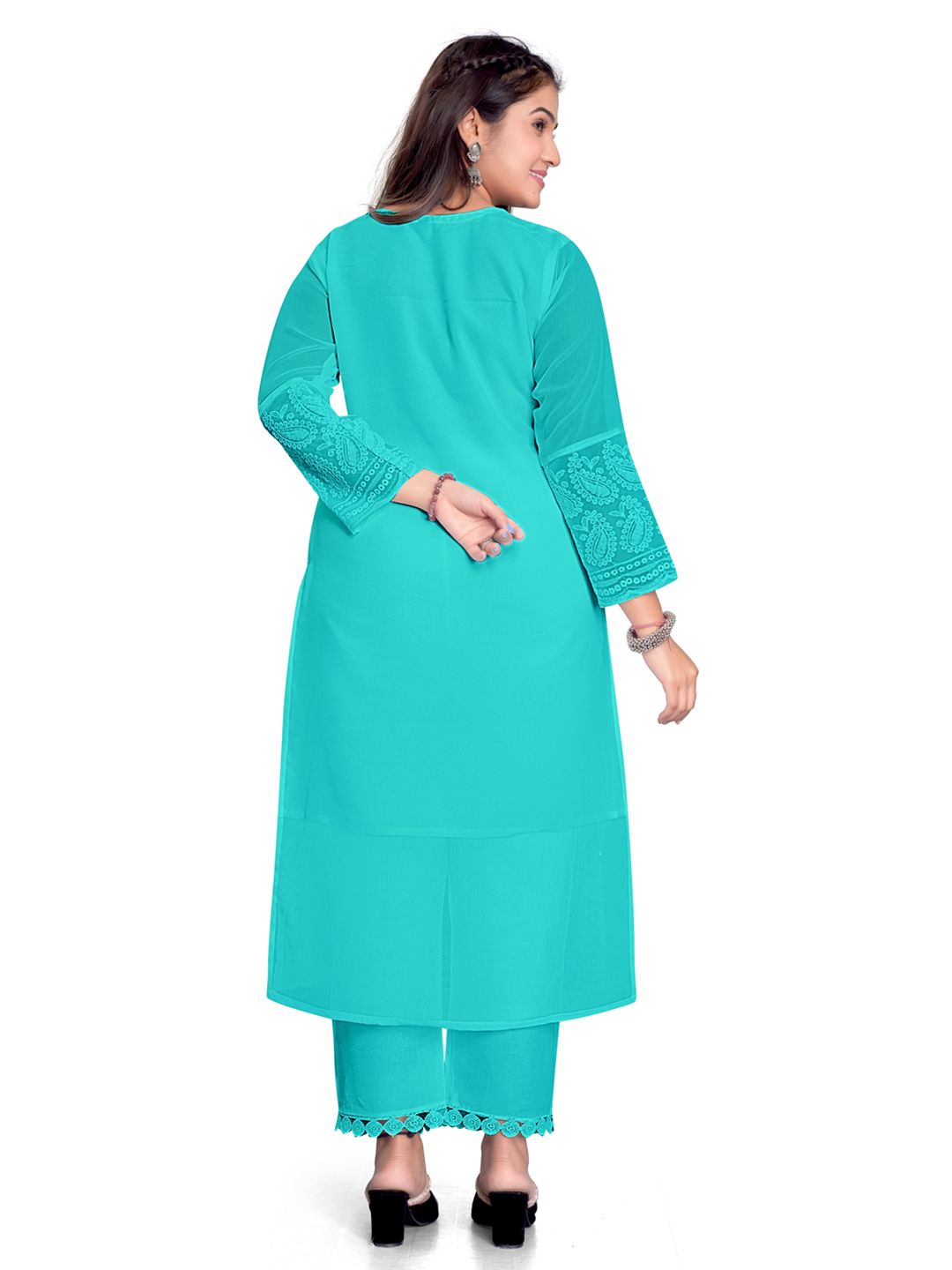 ZAZADIYA ENTERPRISE Women Sea Green Kurtis