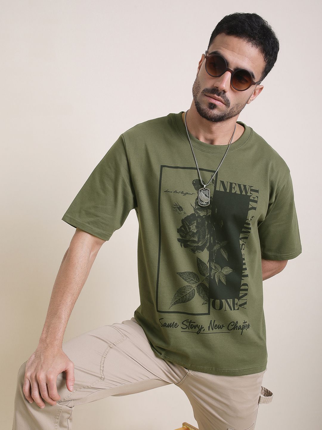 Difference Of Opinion Men Oversized Short Sleeve Printed Tshirt