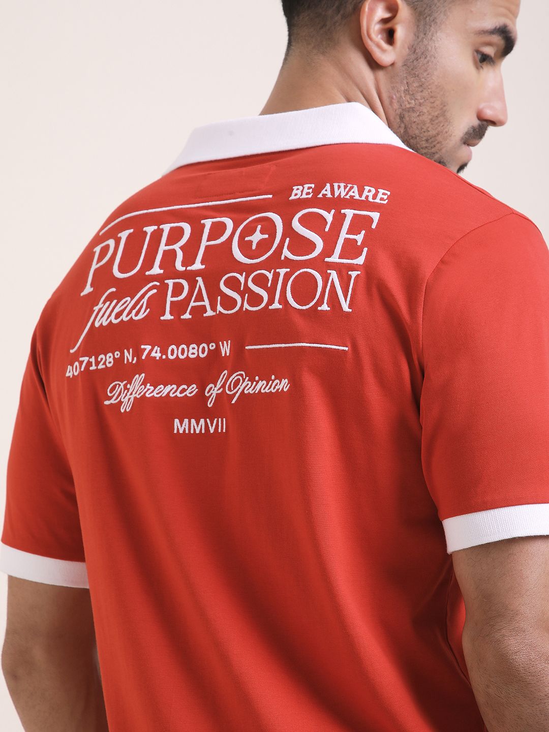Difference Of Opinion Men Relaxed Fit Embroidery Polo Tshirt