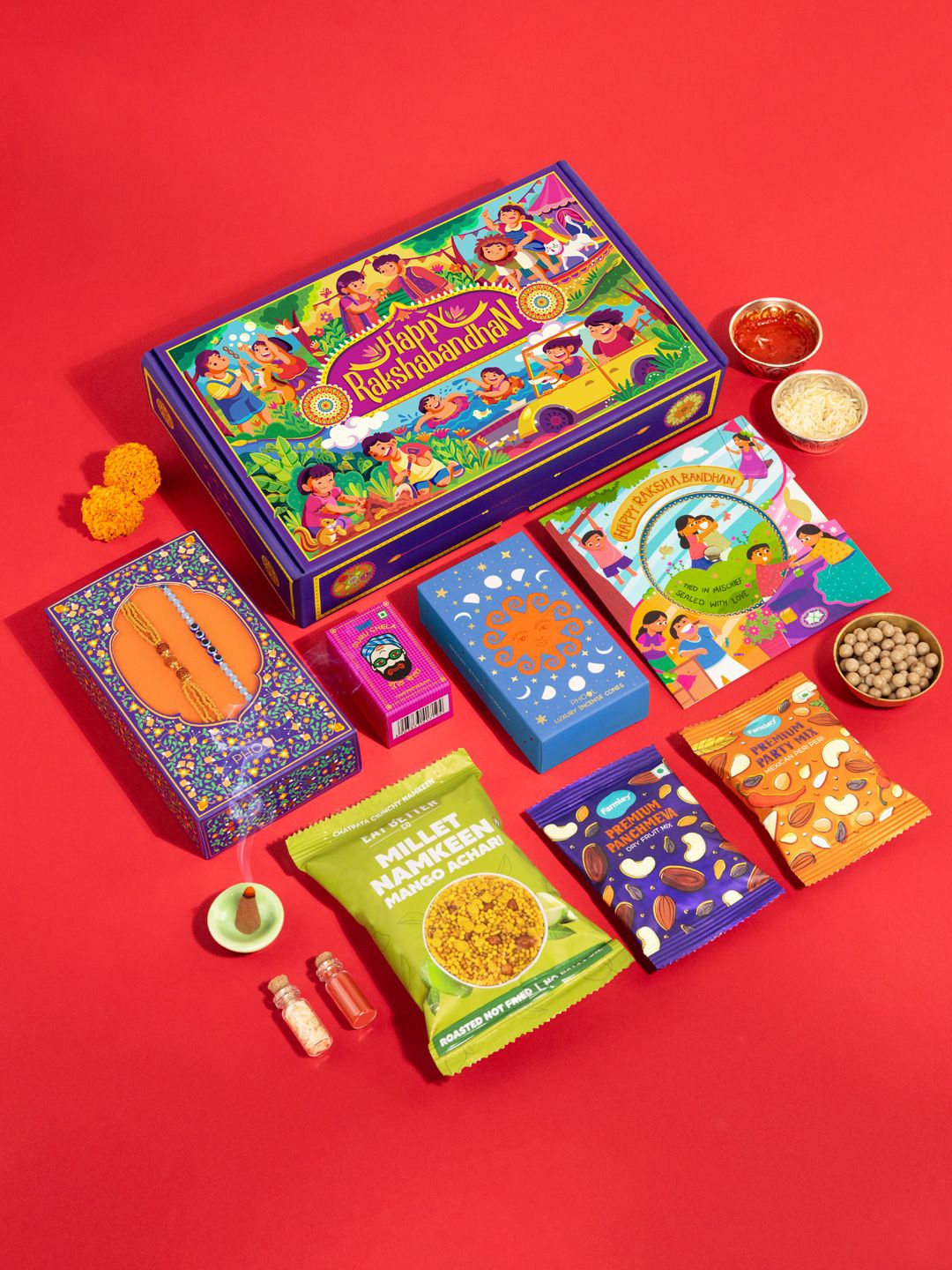 Buy Phool Bandhan Rakhi Combo Set Giftbox Assorted Gifts