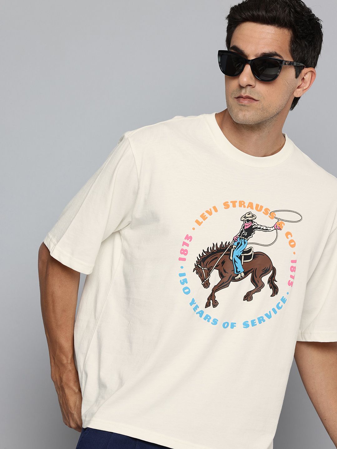 Levis Oversized Fit Typography Printed Pure Cotton T-shirt