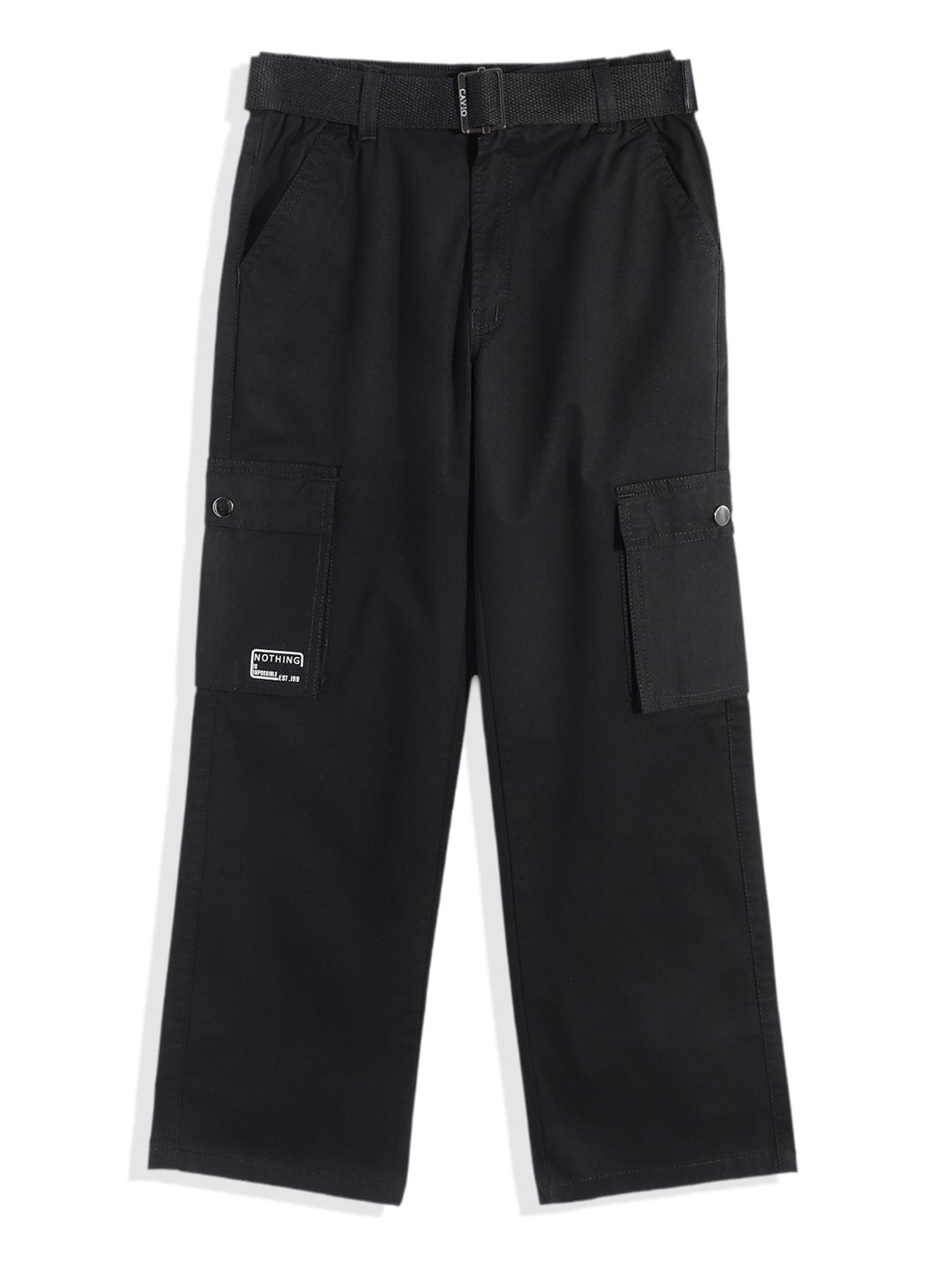 CAVIO Boys Comfort Relaxed Fit Cargos Trousers With Belt