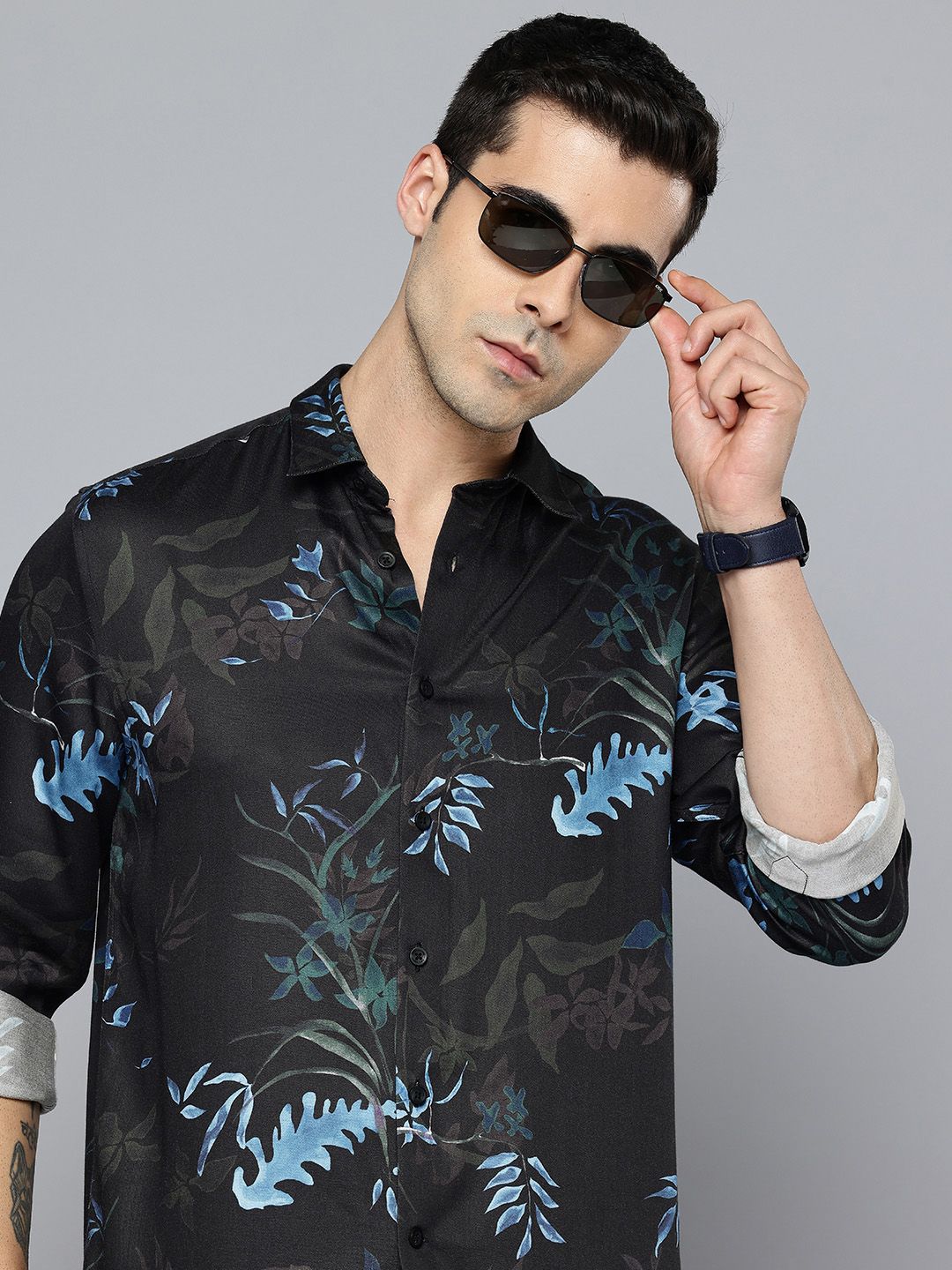 Flying Machine Slim Fit Floral Printed Casual Shirt
