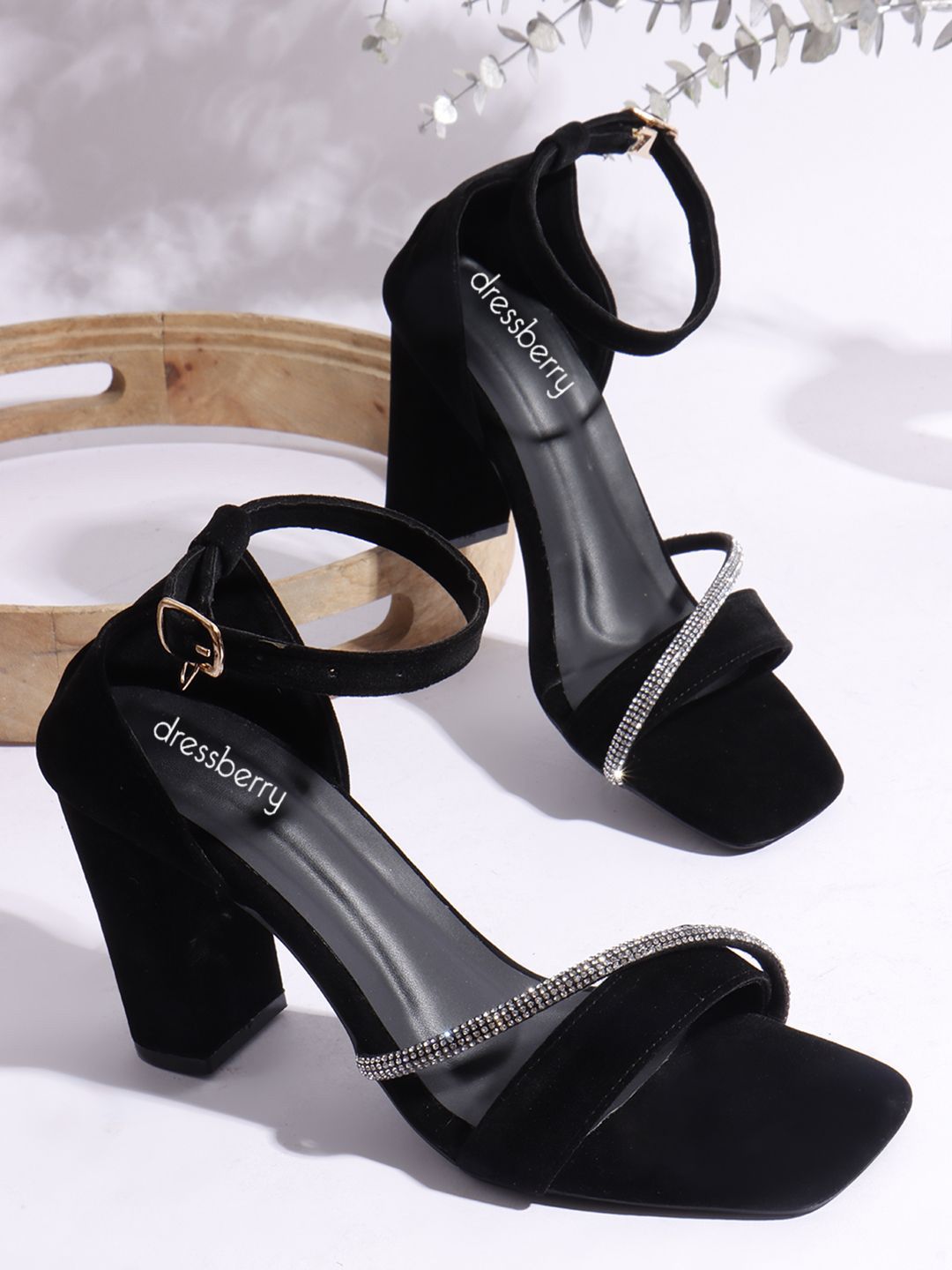 DressBerry Women Embellished Block Sandals Heels