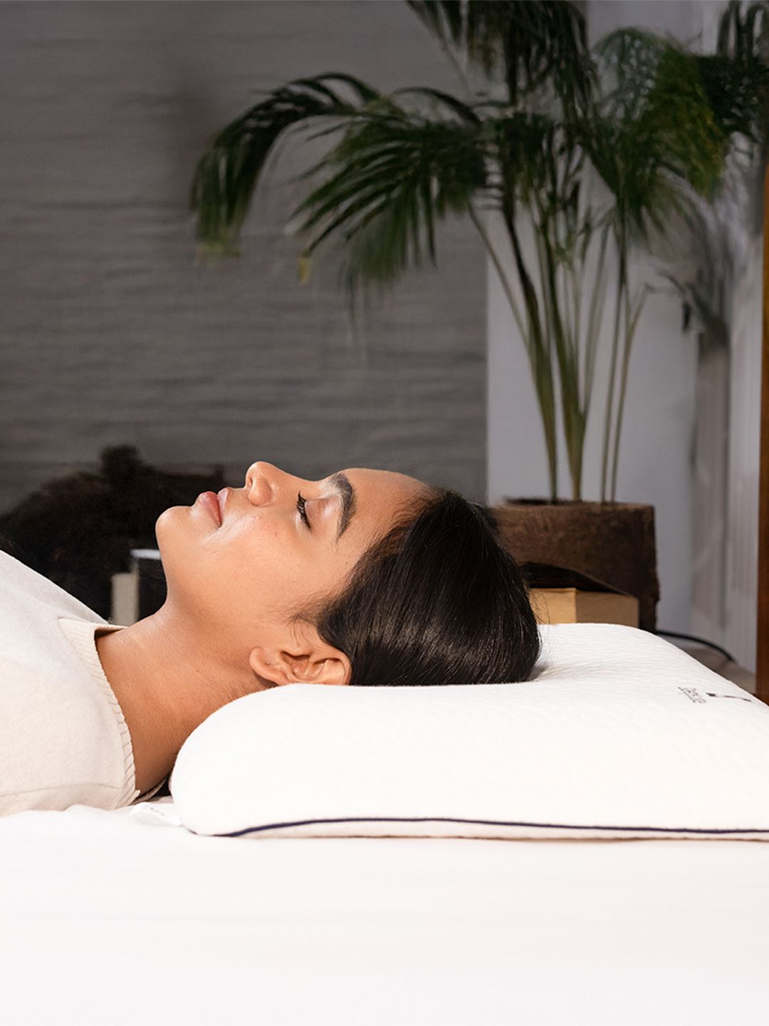 Sleepstore White Quilted 1 Pc Tencel Memory Foam Back Support Pillow 27 X 18 Inches