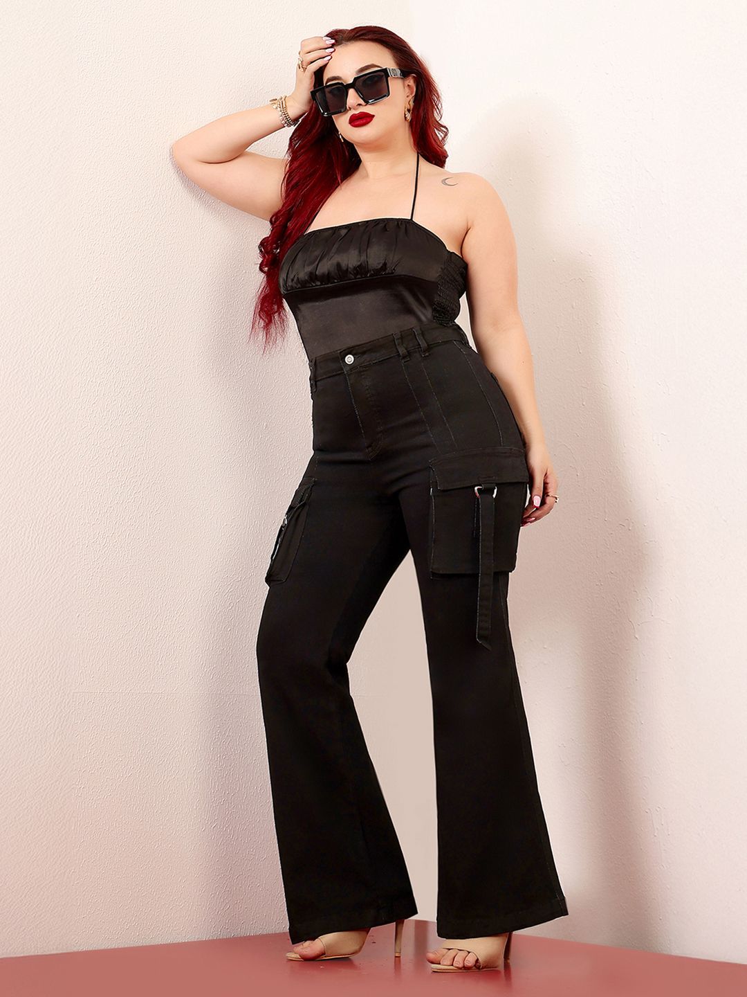 Miss Chase A+ Plus Size Women Bootcut High-Rise Stretchable Jeans