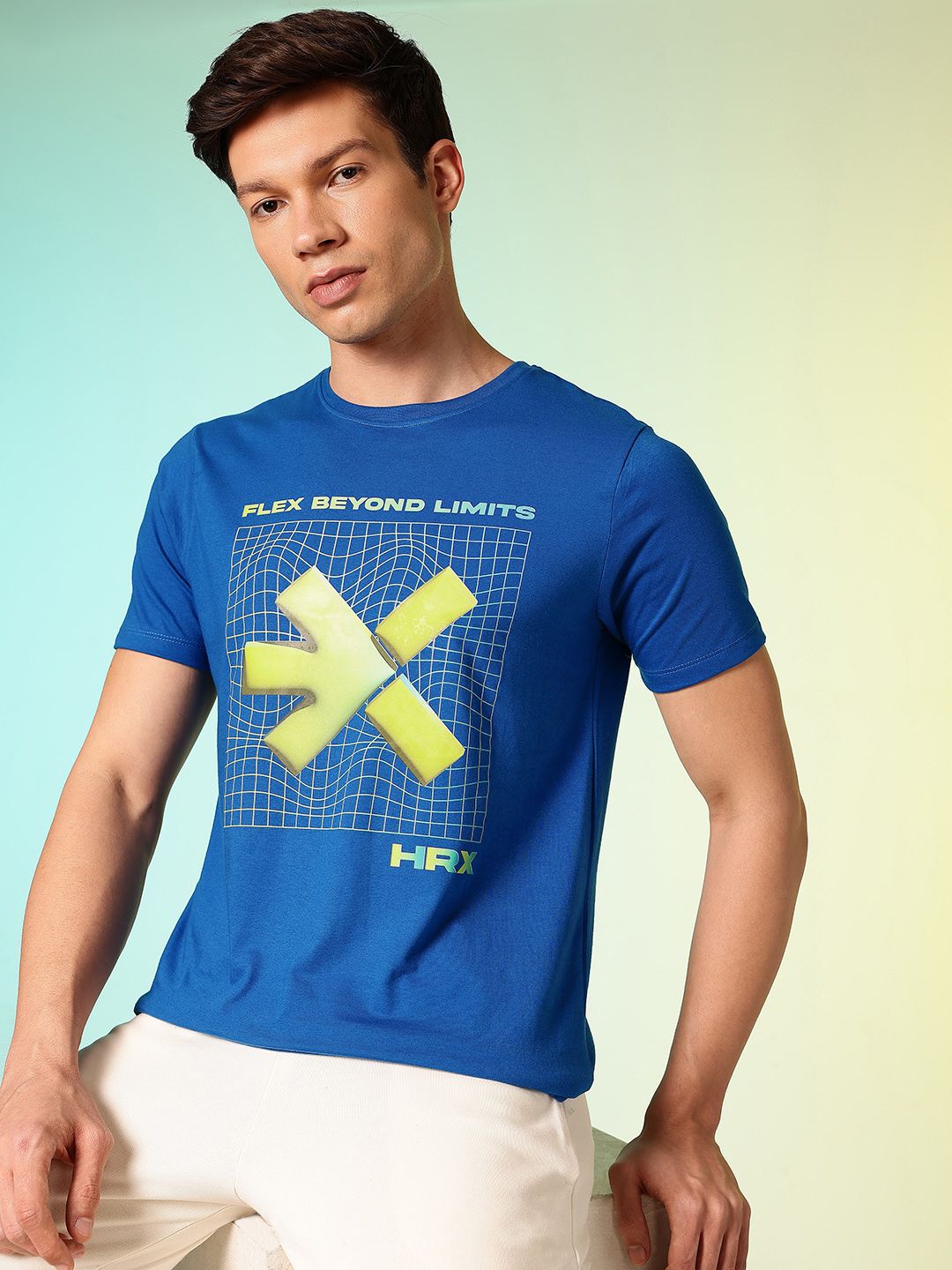HRX by Hrithik Roshan Brand Logo Printed Pure Cotton T-shirt