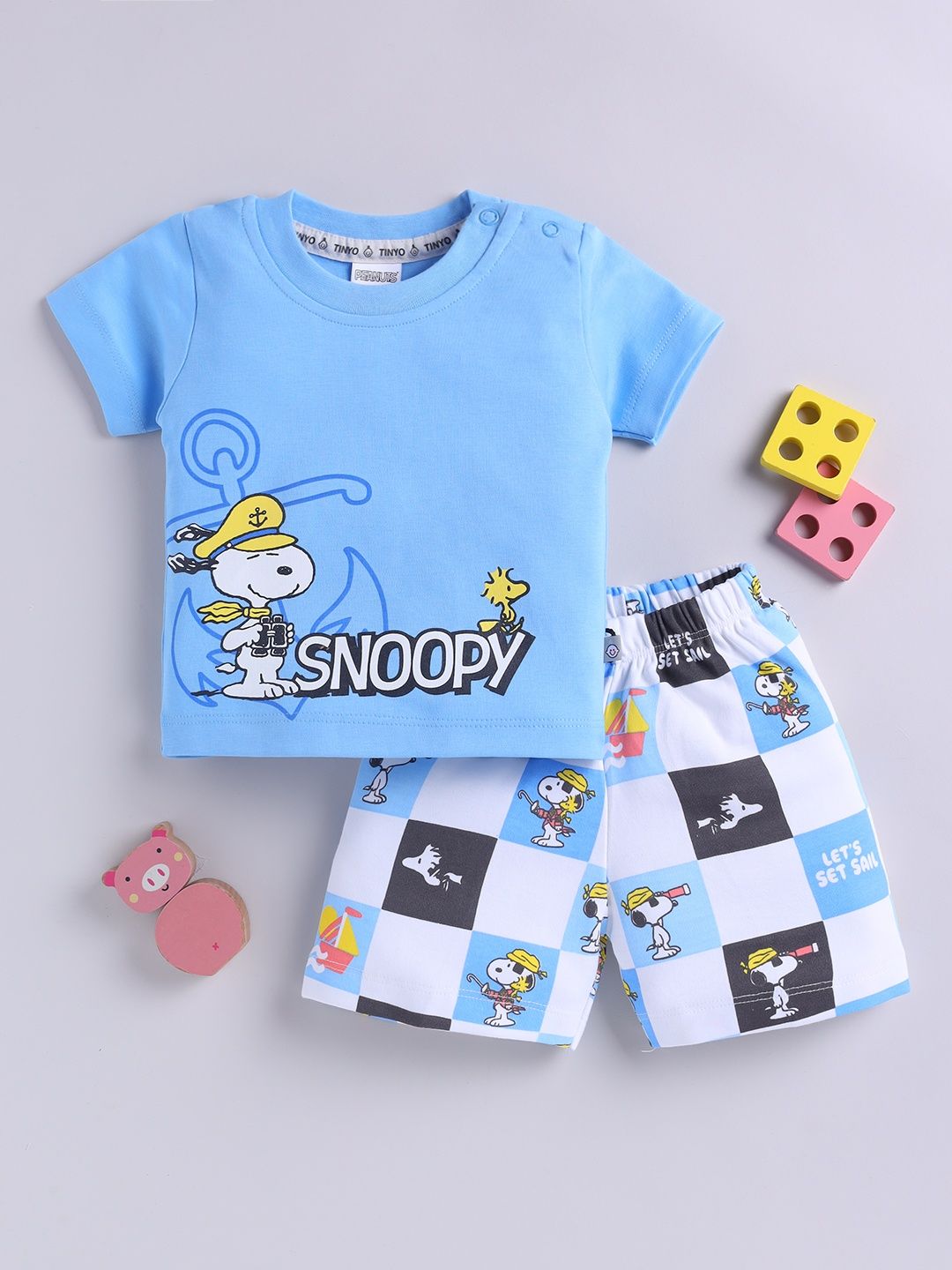 YK X Tinyo Infant Boys Snoopy Printed Pure Cotton Clothing Set
