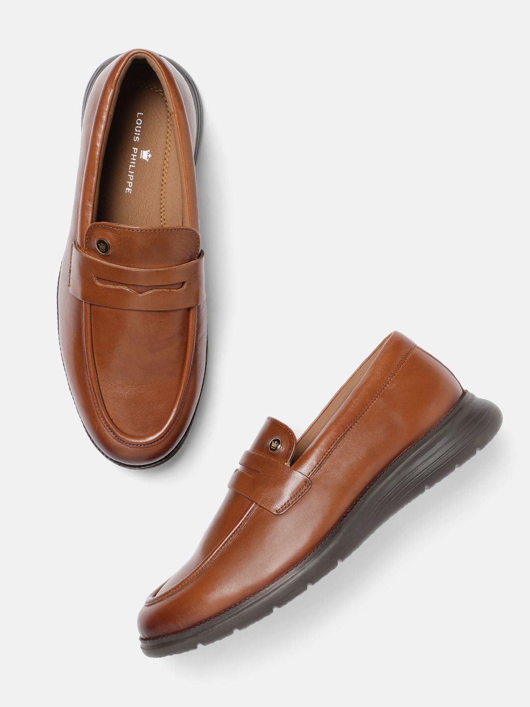 Louis Philippe Men Leather Formal Penny Loafers