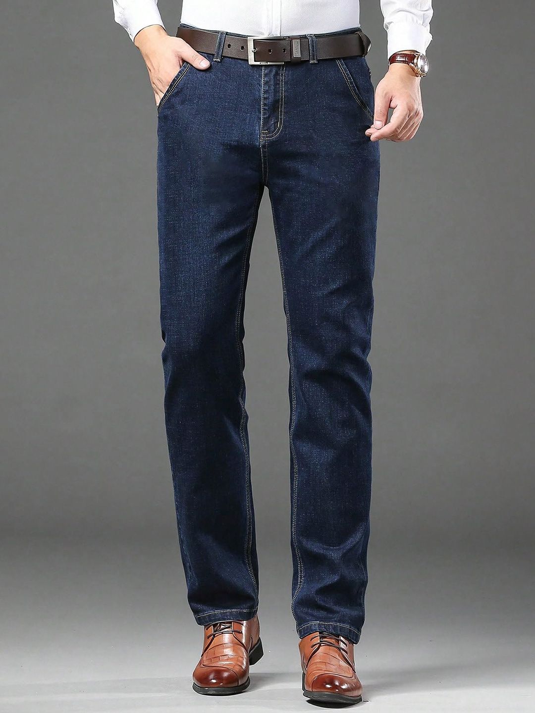 R.Code by The Roadster Life Co. Men Regular Fit High-Rise Low Distress Stretchable Jeans