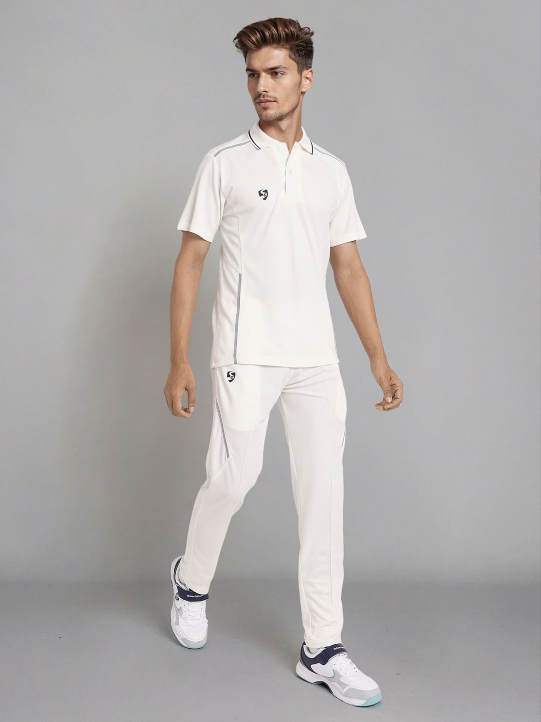 Buy SG Polo Collar Short Sleeves White Set - Tracksuits for Men