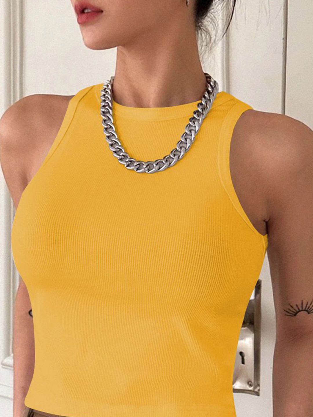Buy KERI PERRY Women Round Neck Tank Crop Top - Tops for Women