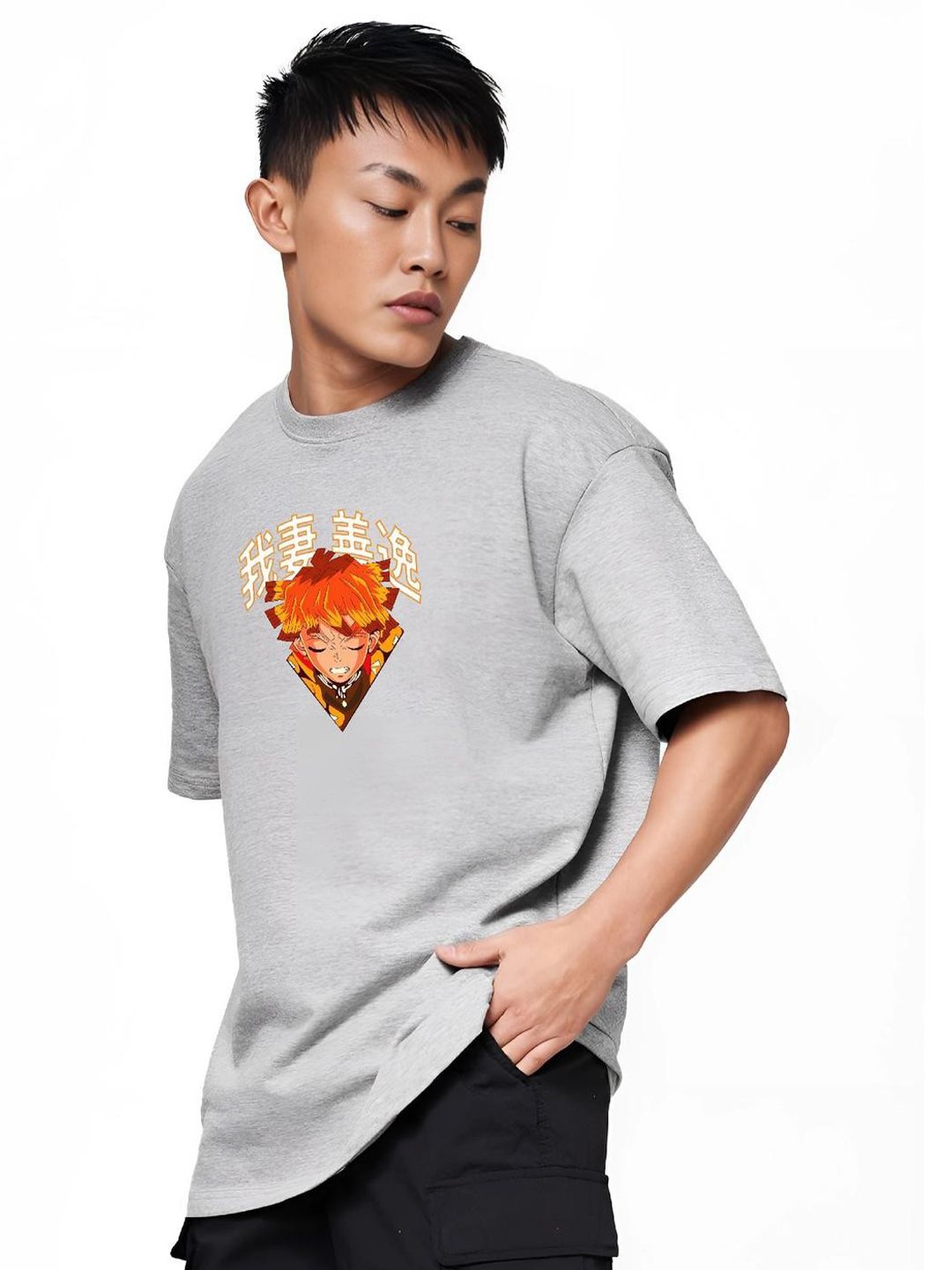 Buy MEGAKART Men Thunder Breathing Zenitsu Oversized Tees