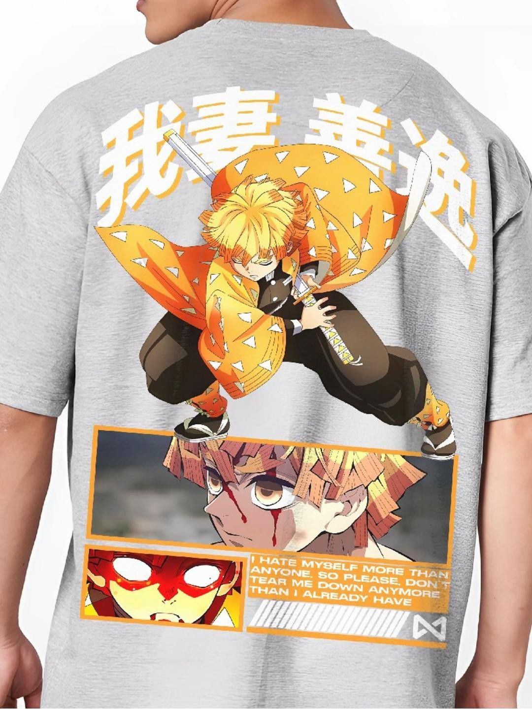 Buy MEGAKART Men Thunder Breathing Zenitsu Oversized Tees
