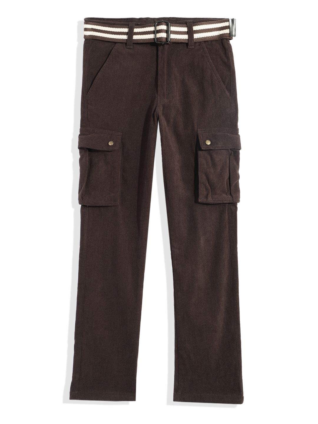 CAVIO Boys Comfort Solid Cargos Trousers with Belt