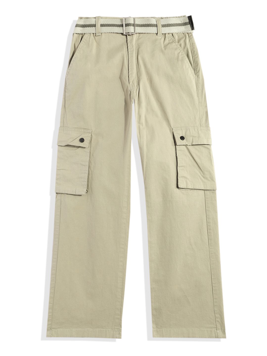 CAVIO Boys Comfort Solid Cargos Trousers with Belt