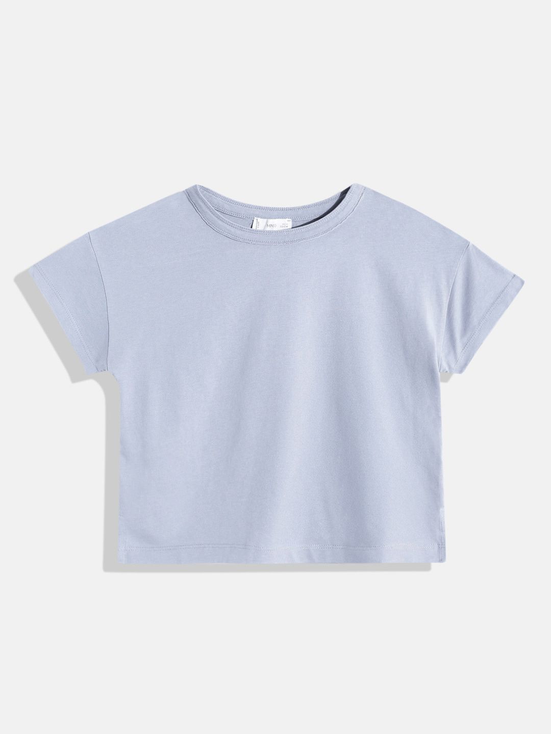 Mango Kids Girls Solid Pure Cotton T-shirt