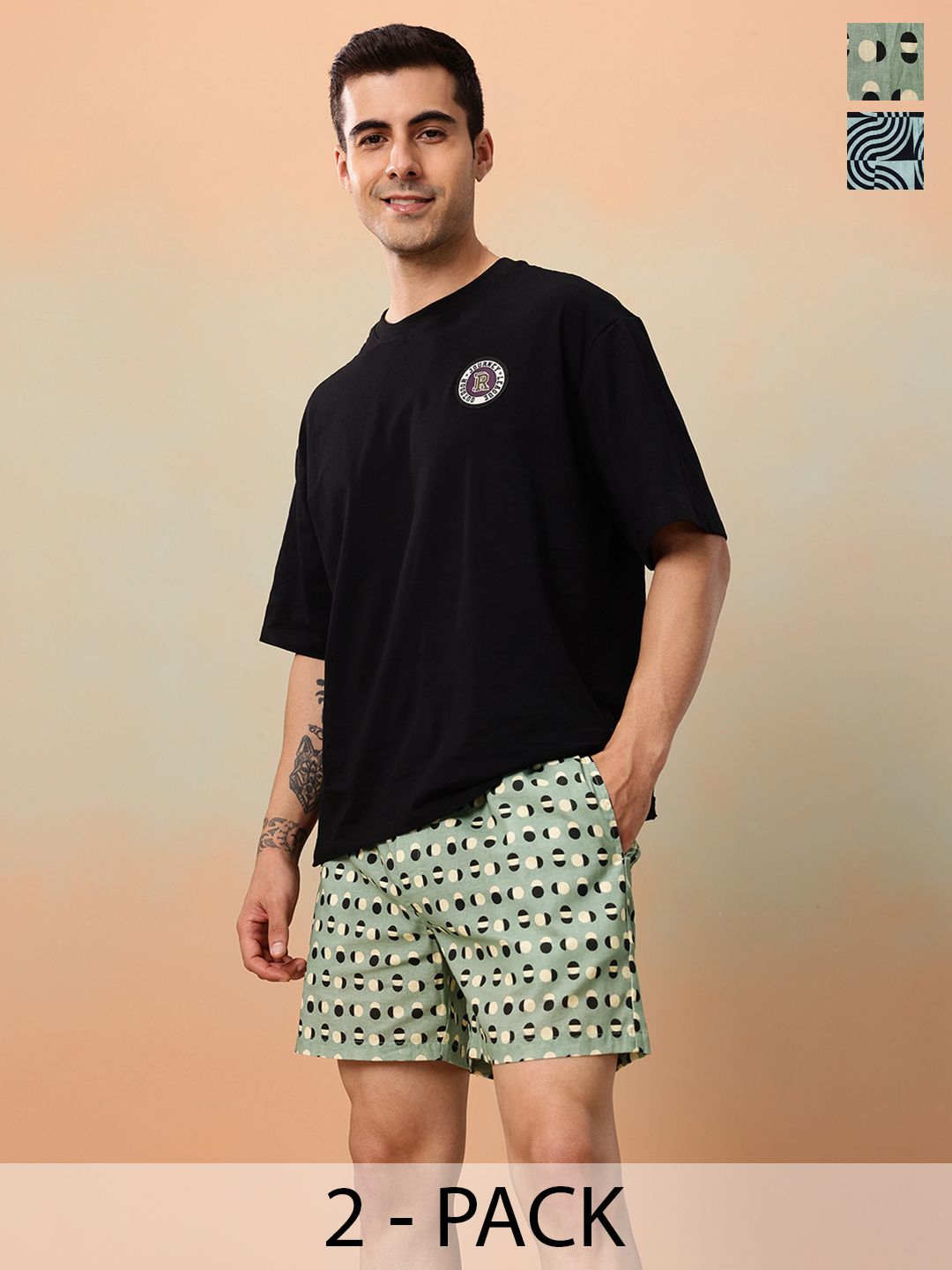 Mast & Harbour Men Pack of 2 Printed Pure Cotton Boxers MNH-KEN-MBOX- PRINT-02ABH