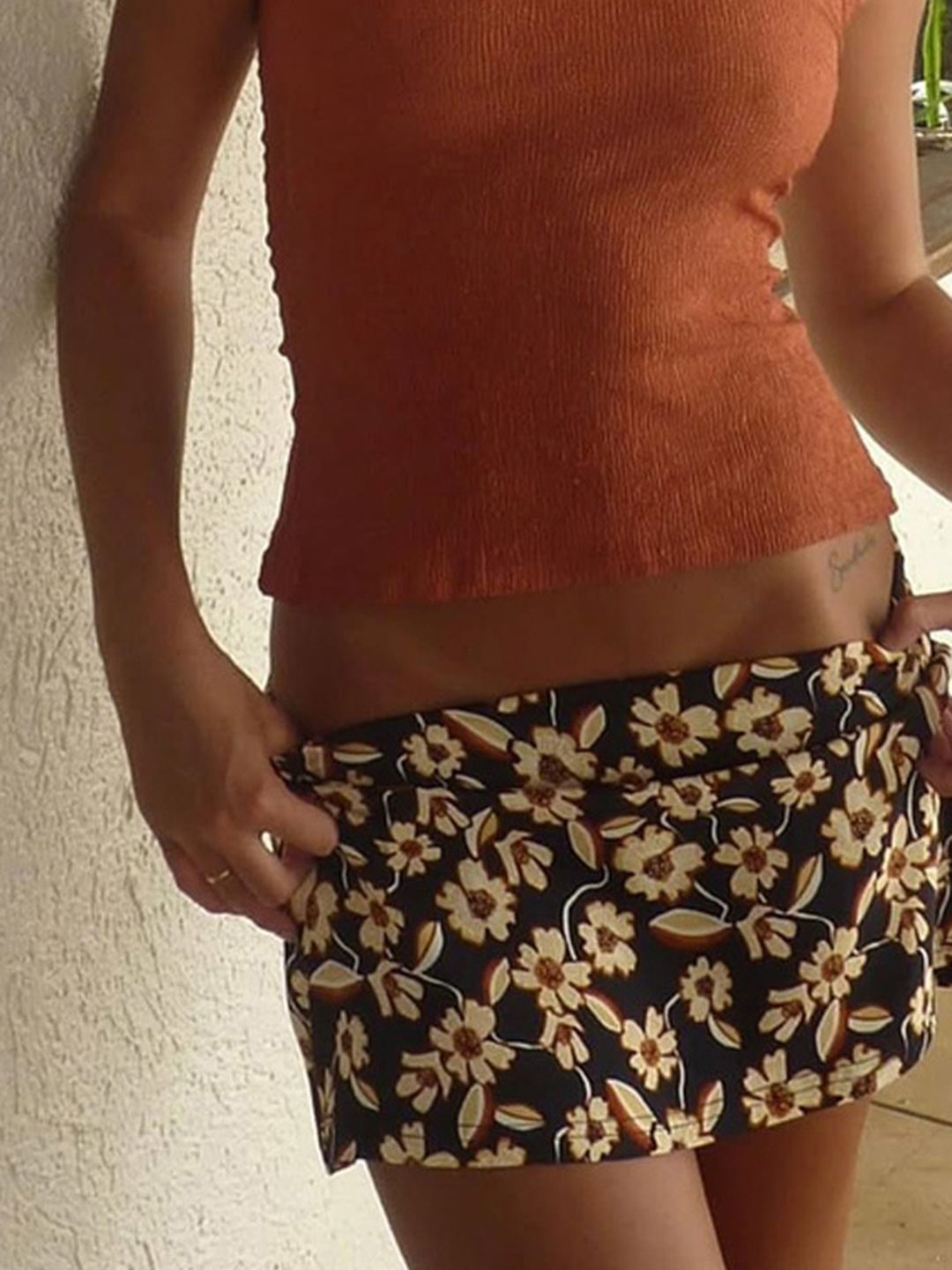 LULU & SKY Women Floral Printed A-Line Mini Skirt