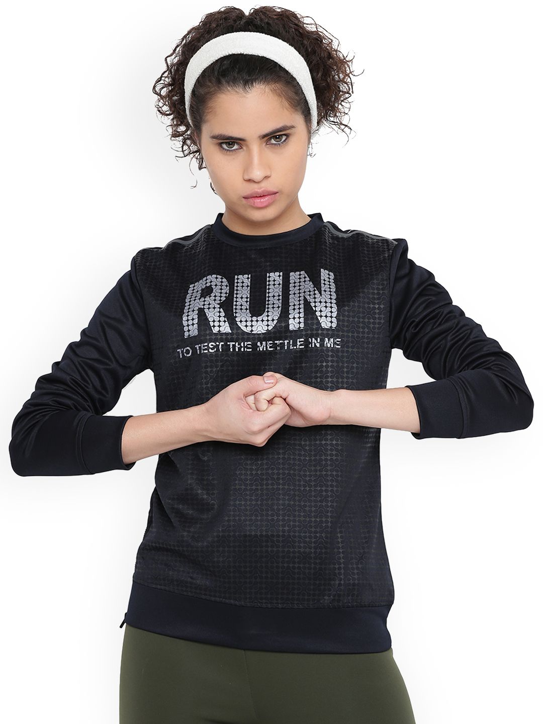 Alcis Women Black Printed Sweatshirt Price in India