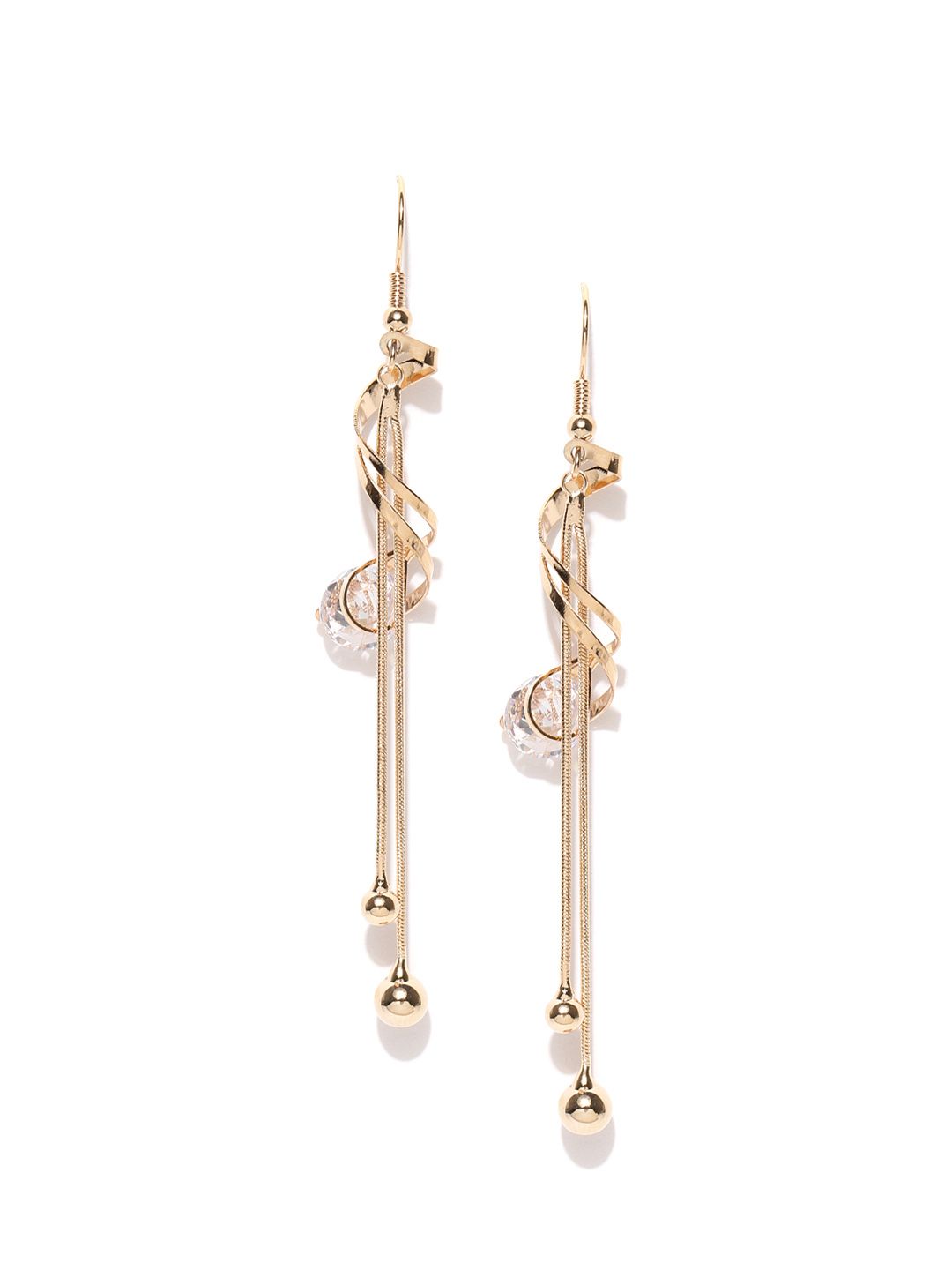 Jewels Galaxy Gold-Plated Luxuria Handcrafted Contemporary Drop Earrings Price in India