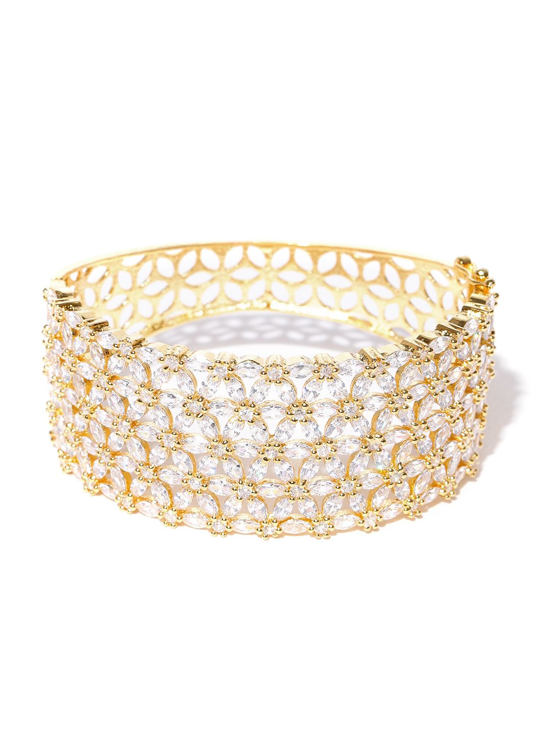 Jewels Galaxy Gold Plated Handcrafted Stone Studded Bangle Style Bracelet Jewels Galaxy Gold Plated Handcrafted Stone Studded Bangle Style Bracelet