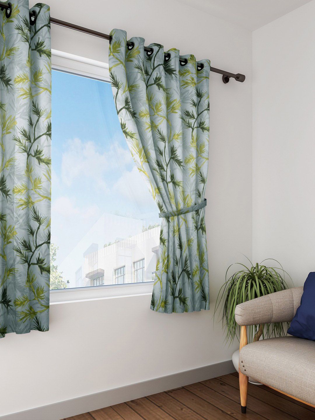 SWAYAM Sea Green Black Out Window Curtains Price in India