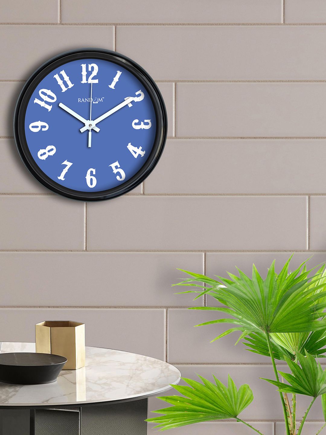 RANDOM Blue Round Solid 30.48 cm Analogue Wall Clock Price in India